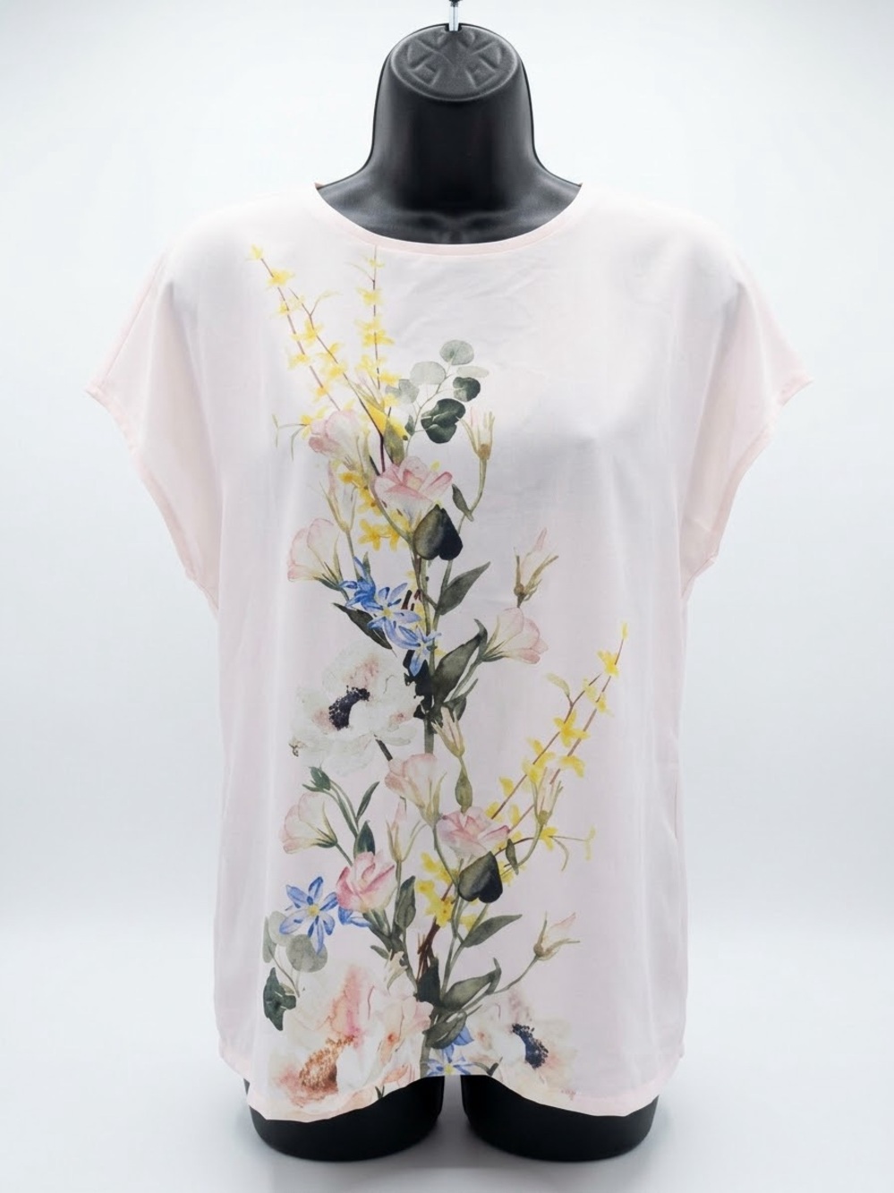 NWT Ted Baker Selmaa Elegance Woven Front Floral Tee Nude Pink Sz 2 US 6